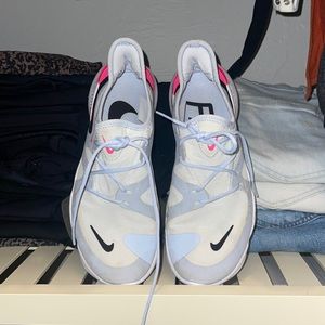 Nike free baby blue and pink running shoes